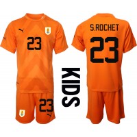Uruguay Sergio Rochet #23 Keeper Bortedraktsett Barn VM 2022 Kortermet (+ Korte bukser)